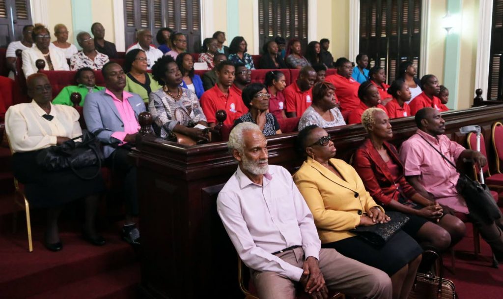 Members of the public look on at proceedings in the Assembly Chamber at last Thursday’s sitting.  PHOTO BY THA