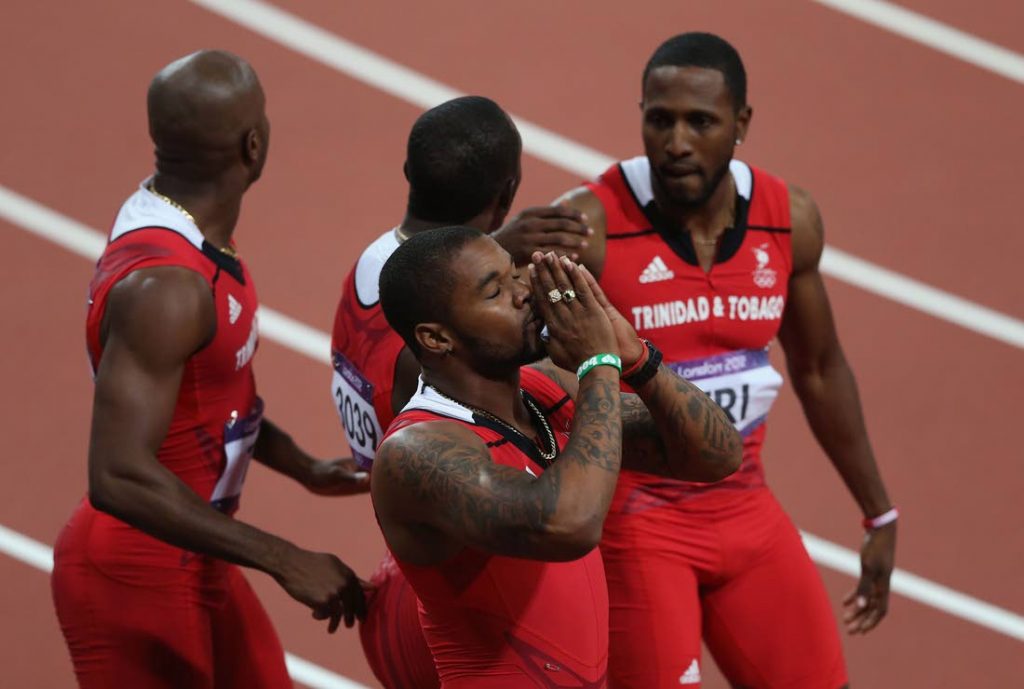 TT’s Men’s 4x100 relay team of (from left) Emmanuel Callender, Marc Burns, Keston Bledman and Richard Thompson will be awarded gold after the Court of Arbitration for Sport (CAS) yesterday dismissed Nesta Carter’s appeal against the ruling to strip Jamaica of its relay title at the 2008 Beijing Olympic Games.