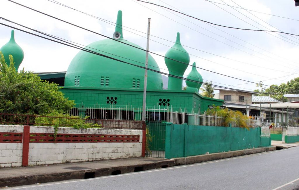 The Masjid Al Falah in Arima, where a member Quincy “Tractor” Peters was shot dead in his car in the mosque’s car park on Saturday night. PHOTO BY 
ANGELO MARCELLE