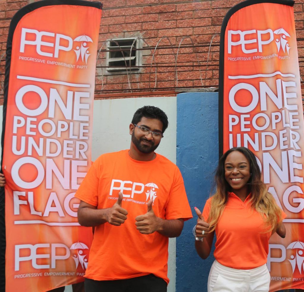 PEP Belmont East Felicia Holder and Barataria candidate Christoph Samlal 