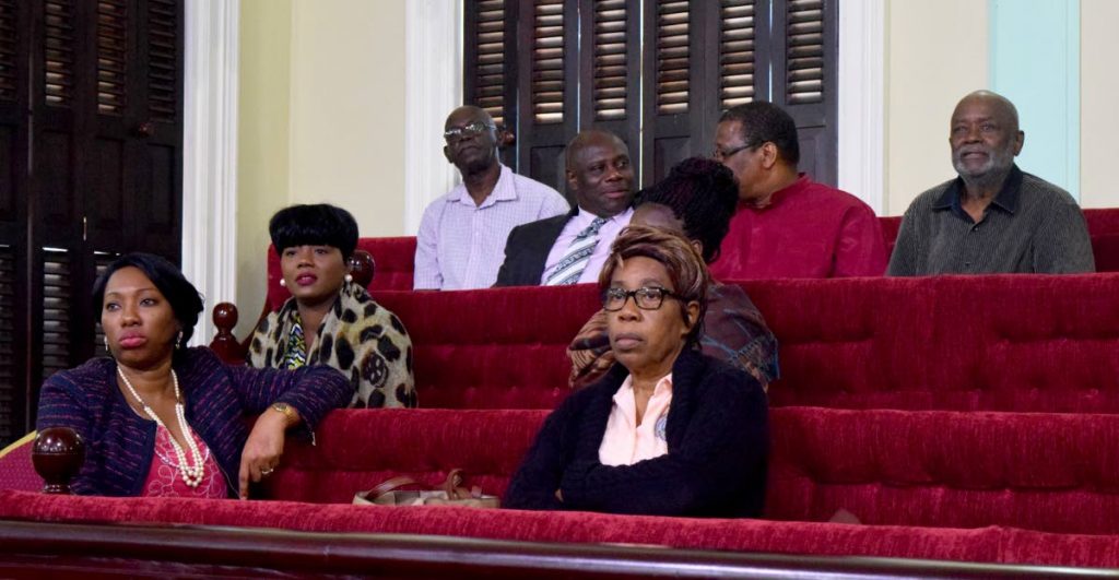 A handful of Tobagonians sit in the public gallery during presentation of the Tobago House of Assembly budget statement by Finance Secretary Joel Jack las week Monday in the Assembly’s Chamber in Scarborough.