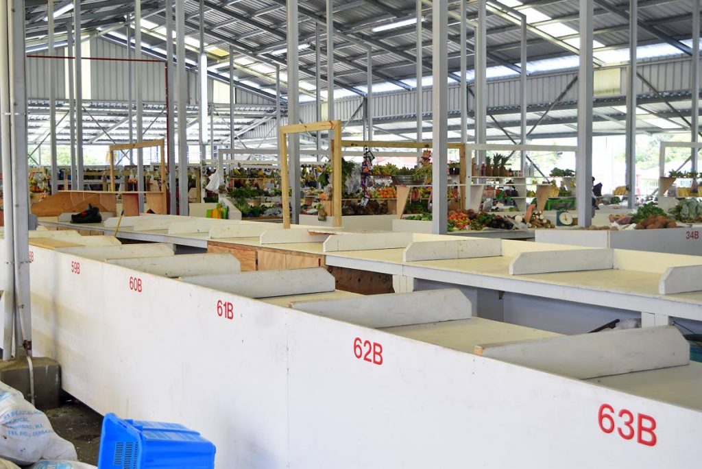 Market stalls stand empty of customers on Wednesday.