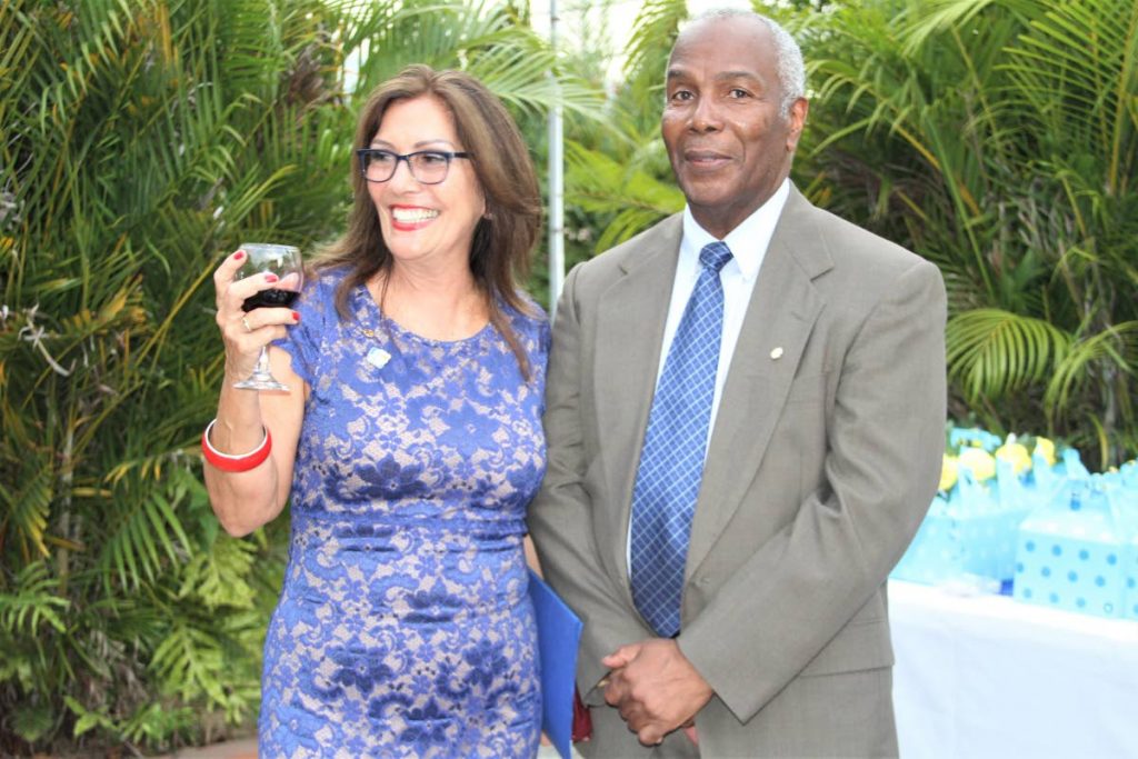 Newly-appointed president of the Rotary Club of Maraval Jennifer Abraham and sergeant-at-arms Joseph Lynch.