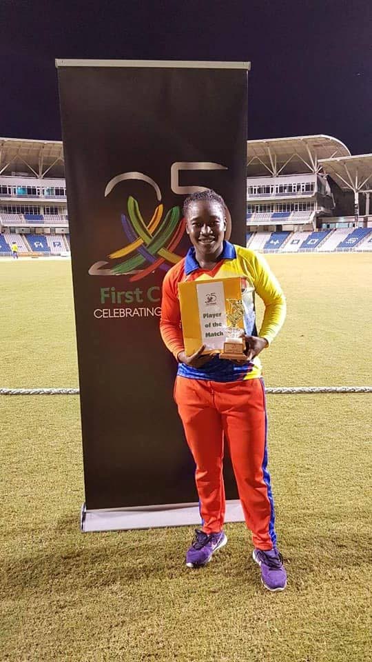 Southern Titans’ Deandra Dottin was given Player of the Match after taking 4 for 23 against Starblazers, on Saturday, at the Brian Lara Cricket Academy, Tarouba.