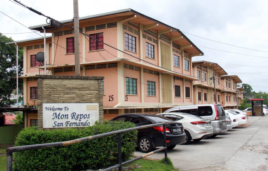 The HDC appartments at Mon Repos, San Fernando where Massy Reon, 33 was killed at the back. Photo:  ANIL RAMPERSAD.