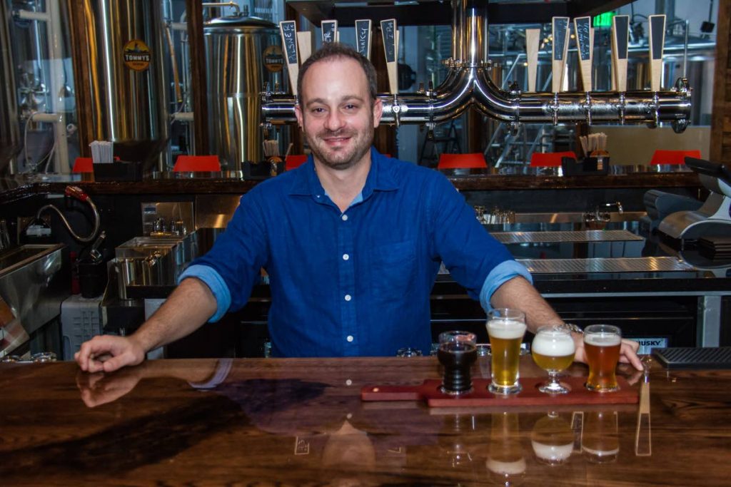 John Tannous, owner of Tommy's Brewing Company, a micro-brewery and restaurant at Movietowne, Port of Spain. Photo by Jeff K Mayers