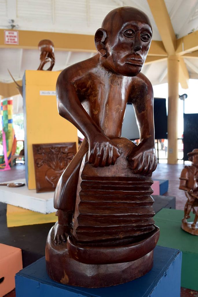 Bachelor Life, a sculpture in wood from Neville Phillips, on display at the Heritage Art & Craft Exhibition and Food Fair at the Scarborough Esplanade on July 20.