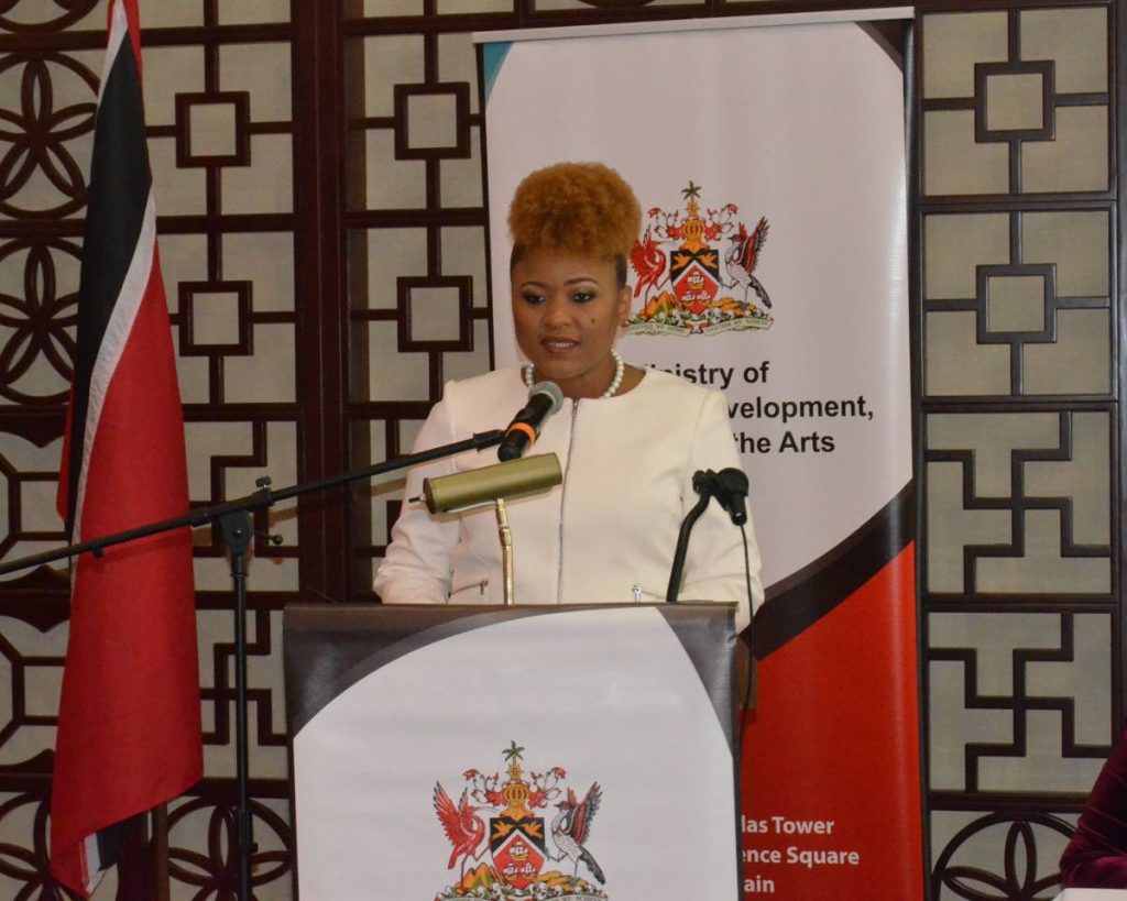 Minister of Community Development, Dr Nyan Gadsby-Dolly speaking at a  Parental Group Workshop hosted by the Mediation Services Division, Ministry of Community Development on July 25 at NAPA. PHOTO COURTESY THE MINISTRY OF COMMUNITY DEVELOPMENT.