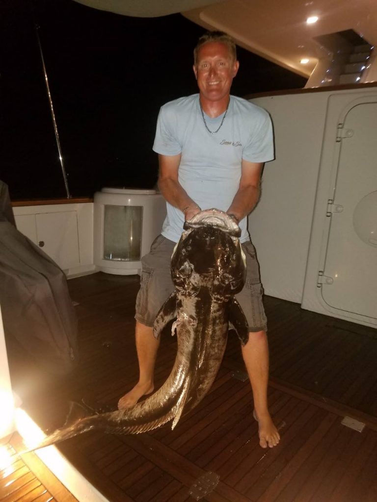 91 pound Cobia caught in Store Bay, Tobago on August 8, 2018 by Captain Jonathan 