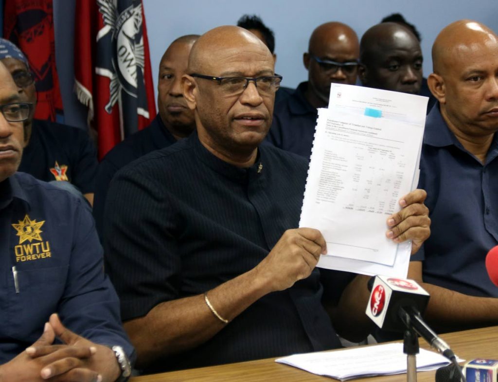 OWTU president general Ancel Roget at a press conference held on August 10 at OWTU headquarters, San Fernando. Roget has accepted an invitation from the PM to meet on Tuesday to discuss the future of Petrotrin. PHOTO BY ANSEL JEBODH