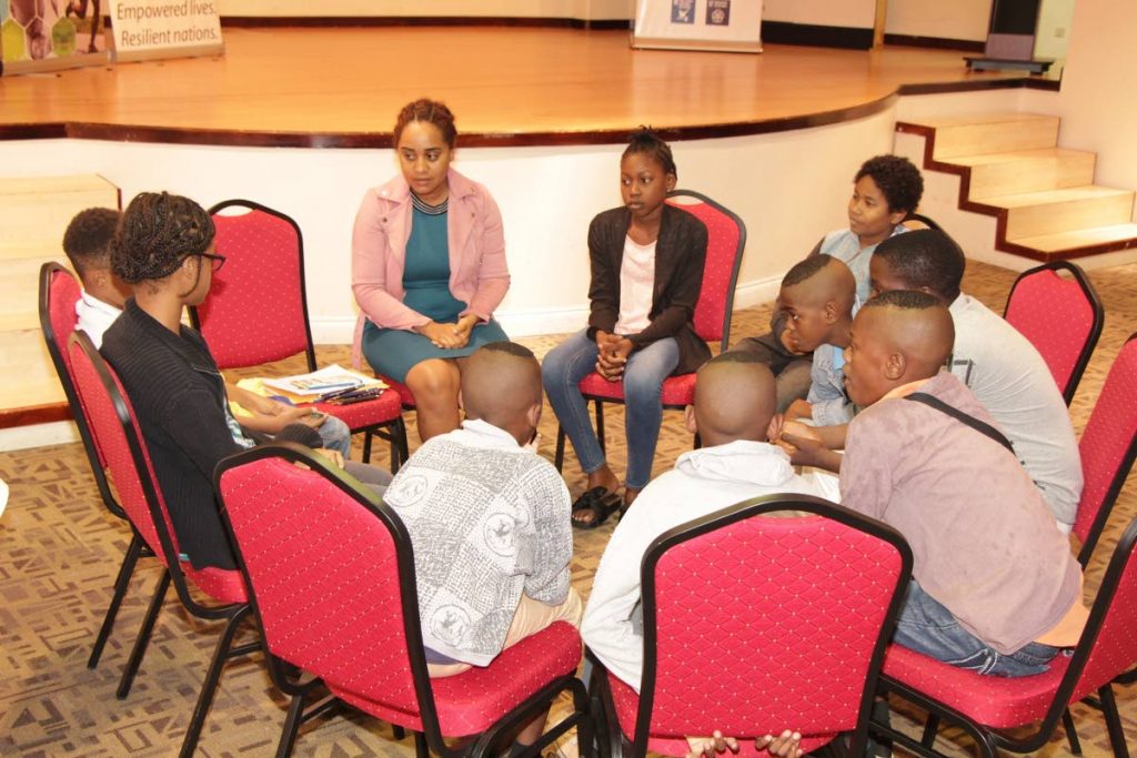 Children from Tobago West participate in a focus group discussion on poverty in Tobago conducted by the United Nations Development Programme (UNDP) in collaboration with the Health Division.
