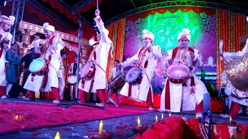 WINNERS ONCE MORE: The First Citizens Dragon Boys Tassa Drummers on stage at Gilbert Park, California.