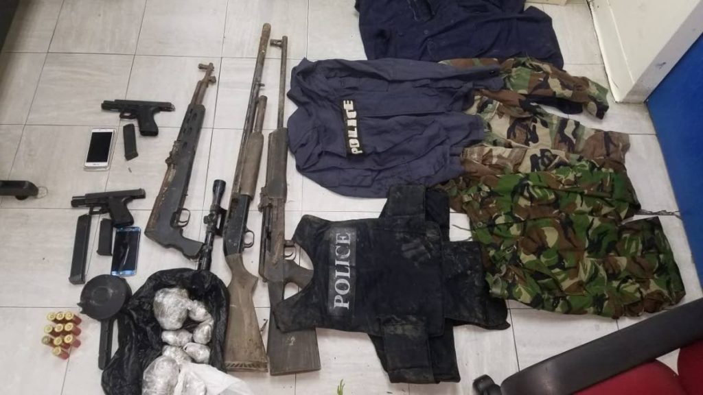 Arms, Ammo and Marijuana Discovered by Western Division Police in Diego Martin