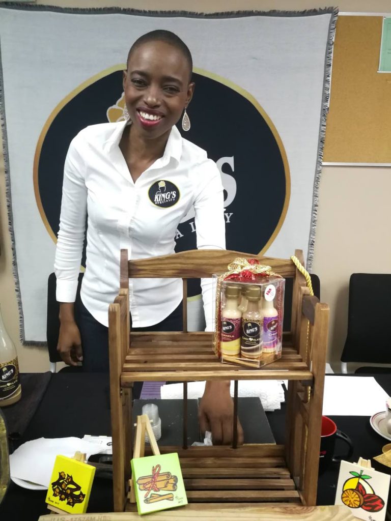 King's Specialty managing director Regina King showcases the company's brands during a tasting session at Export House, Port of Spain on August 10. 
PHOTOS BY SASHA HARRINANAN.
