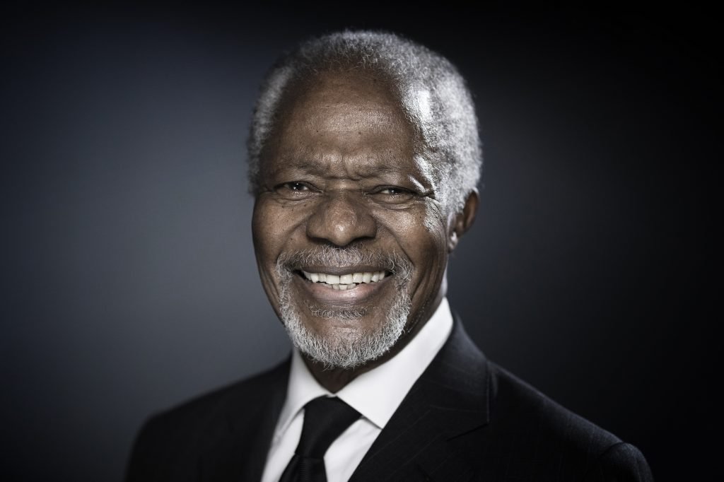 Former United Nations (UN) secretary-general Kofi Annan poses during a photo session in Paris on December 11, 2017. 

 AFP PHOTO / JOEL SAGET/ enca.com