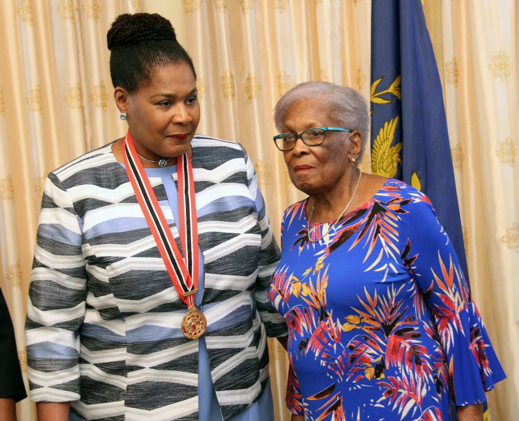 The Order of the Republic of Trinidad and Tobago is bestowed upon President Paula-Mae Weekes at the President cottage in St Ann's.

PHOTO: SUREASH CHOLAI  