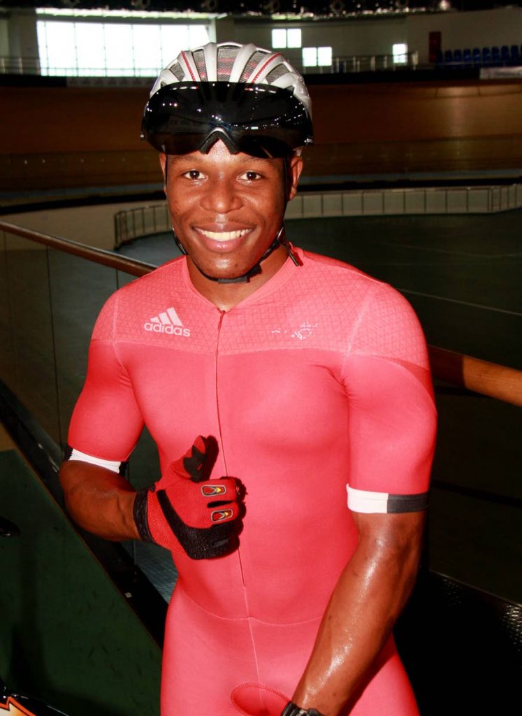 Cyclist Nicholas Paul during practice at the National Cycling Centre, Couva, recently. PHOTO BY ANIL RAMPERSAD.