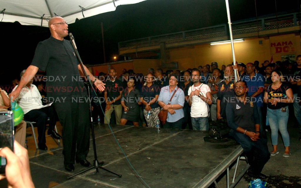 File photo: President General Ancel Roget  addressing OWTU supporters on  issues of the planned shutdown of the refinery and the day of rest and reflection on September 7


Anil Rampersad                     6-9-18