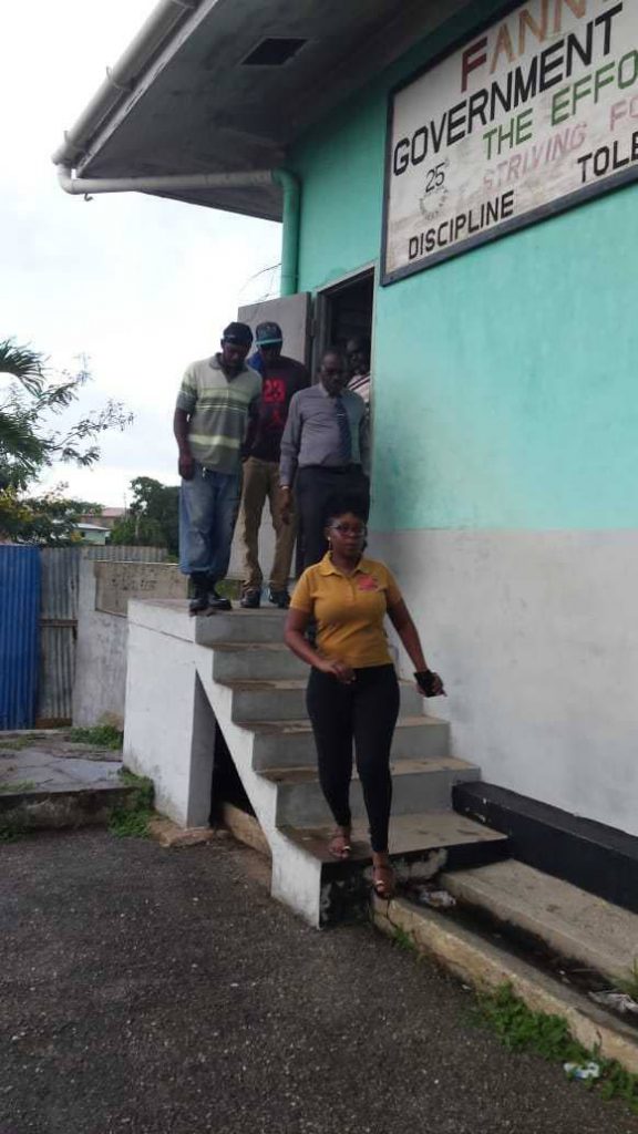 Point Fortin MP Edmund Dillon leaves the Fanny Village Government Primary School after he and Minister in the Ministry of Education, Dr Lovell Francis held a meeting with parents.