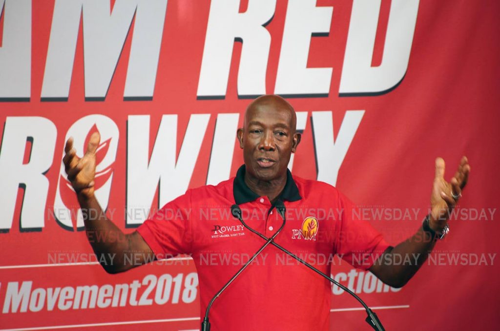 File photo: Prime Minister Dr Keith Rowley on the campaign for the PNM internal election.