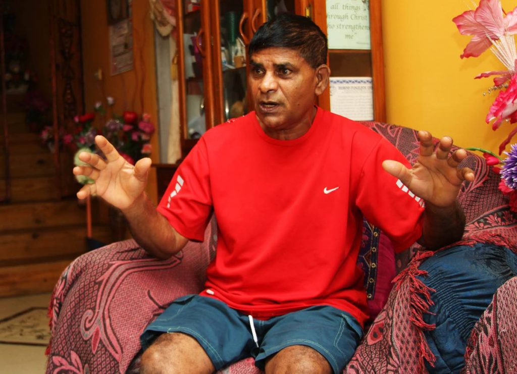 GARY, HELP US: Frankie Rajkumar, father of Ria Sookdeo who was kidnapped almost two years ago, speaks at the family’s home yesterday.