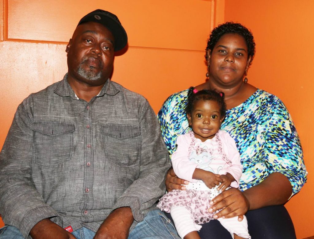 Sheldon and Lystra Jackson are seeking help for their 18-month-old daughter Sheenece who has a liver disease and urgently needs a transplant. PHOTOs BY ANSEL JEBODH