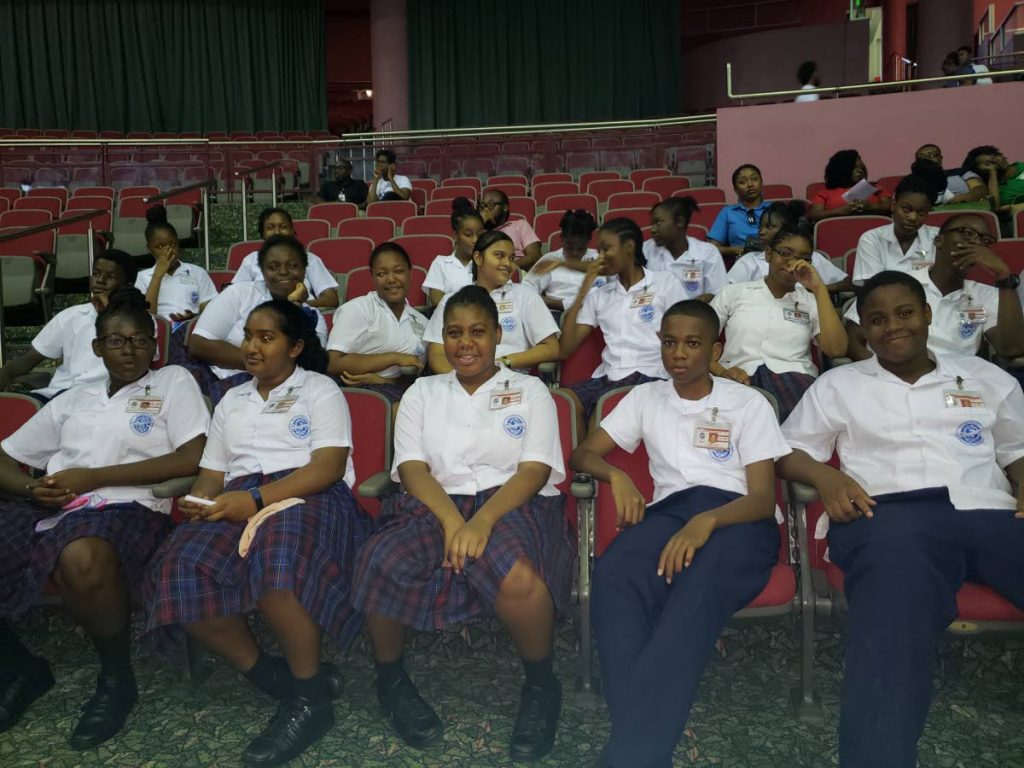 Students of the Scarborough Secondary School attend Tobago Youth Expose 2018 at the Shaw Park Cultural Complex last Friday.