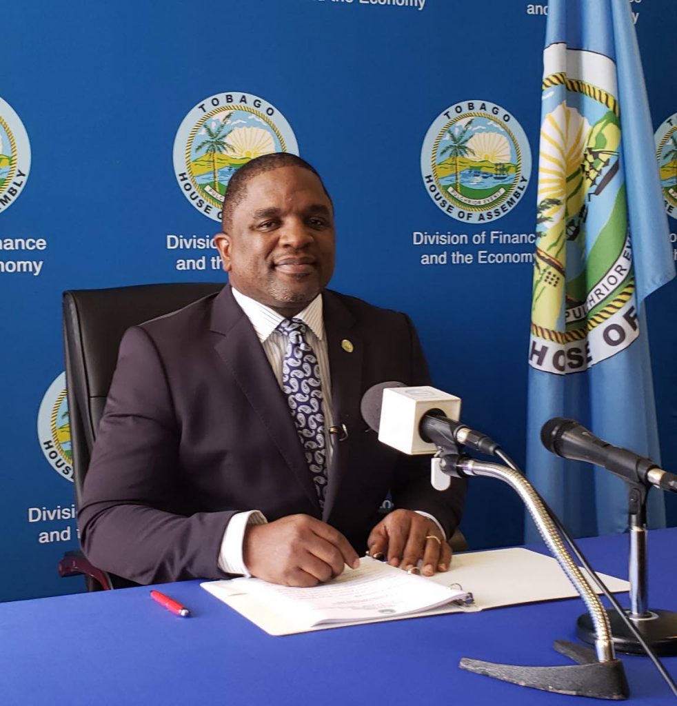 Finance Secretary Joel Jack at  Wednesday’s post Executive Council media briefing at the conference room of the Victor E Bruce Financial Complex in Scarborough. 
