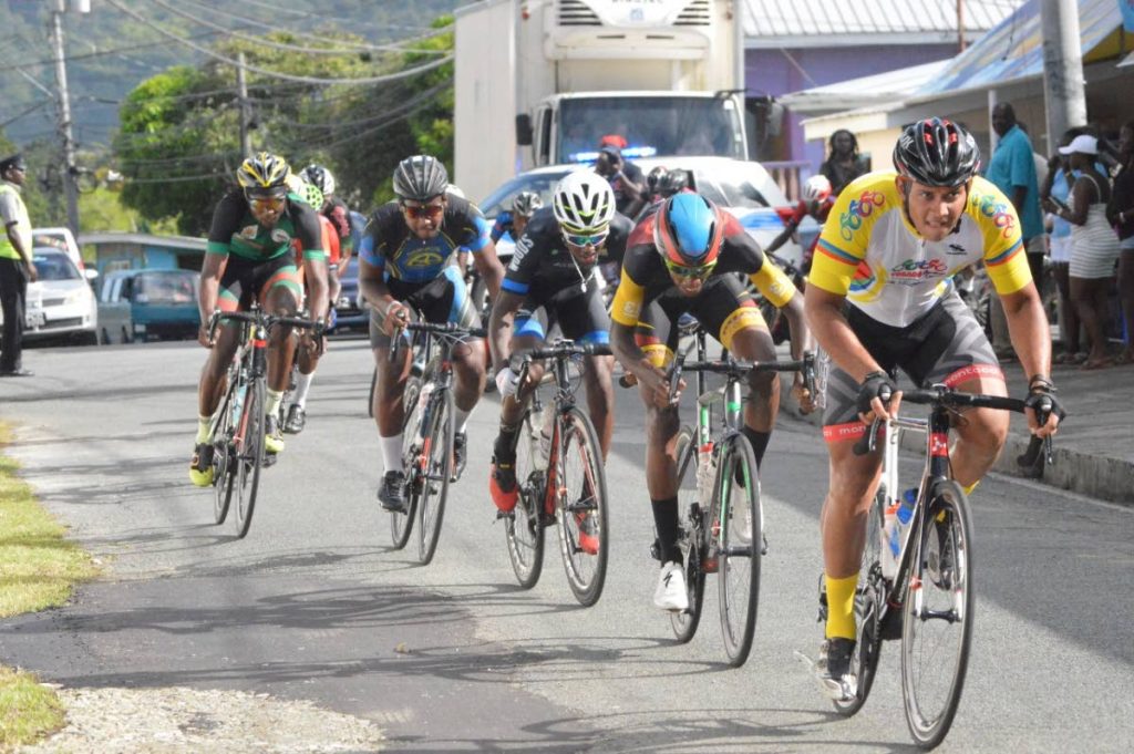 Cyclists compete during the 2018 Tobago International Cycling Classic.