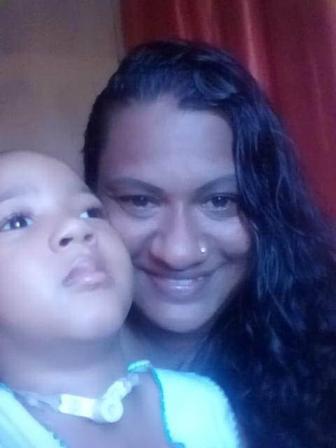 Meenawattie Cuffy, 35, with her son, Renaldo