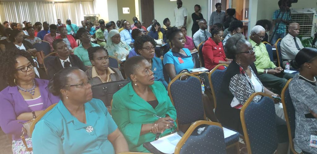 Education stakeholders gather at the Victor E Brice Financial Complex on Scarborough on Tuesday for a public consultation on the Draft Education Policy Paper titled, “A Look into the Future.”