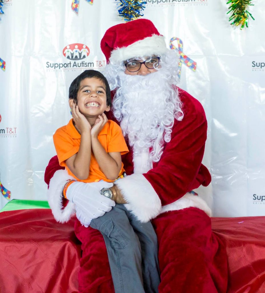 So excited to be with Santa at Support Autism T&T’s Christmas party.