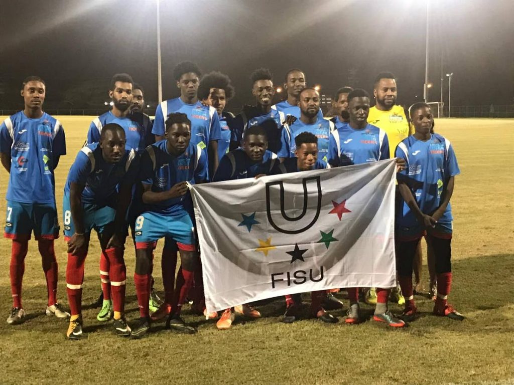 CHAMPS: MIC-TT footballers won the tertirary league after beating UTT 2-1 recently. 