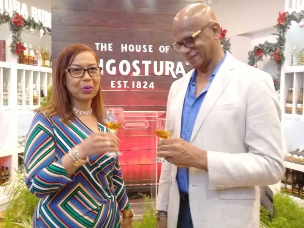 Angostura’s master distiller, Carol Homer-Caesar shows San Fernando Mayor Junia Regrello the right way to sample premium rum during the launch of the company’s third No. 1 collection premium rum, blended and aged for 9 months in Spanish oloroso sherry casks.