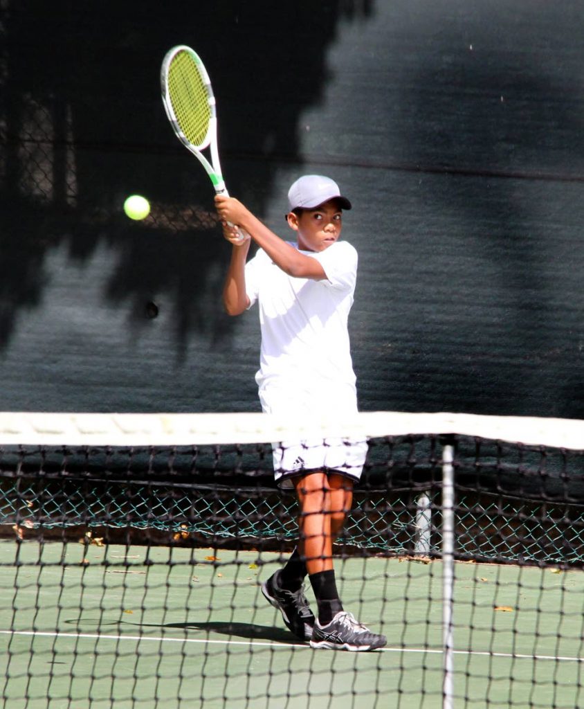 File photo of Nathen Martin in the boys under-14 singles match at the RBC Junior Tennis Tournament at Country Club, Maraval. 