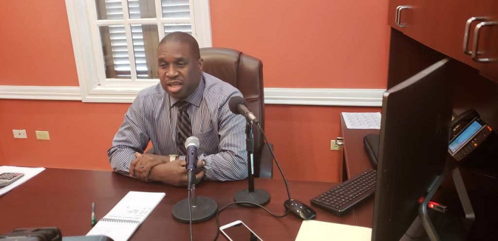 Louis Lewis, Chief Executive Officer of the Tobago Tourism Agency Limited (TTAL) speaks at a press conference on Monday on similarities between the taglines of Tobago and Anguilla.