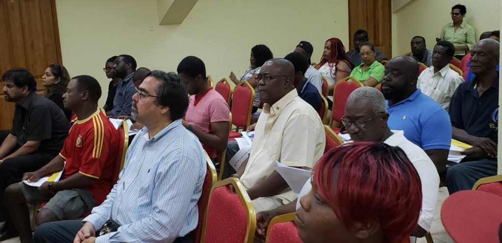 Participants at Tuesday’s public consultation hosted by Shell Trinidad and Tobago Limited on its subsea drilling programme offshore the North Coast of Trinidad and Tobago, at the Buccoo Integrated Facility.