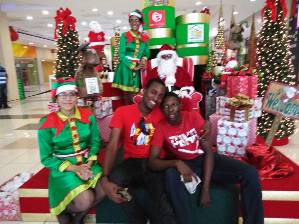 Zion and his brother visits Santa.