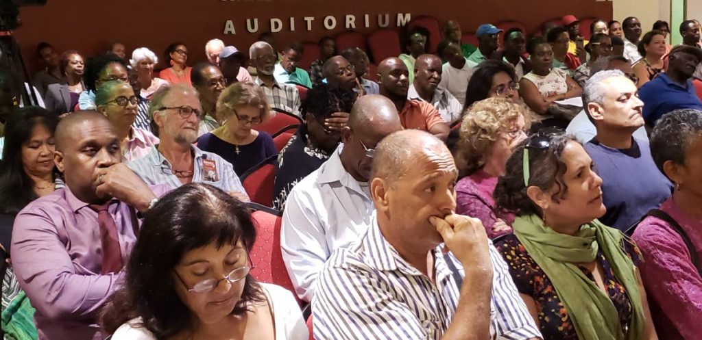 Participants at a forum to discuss the Sandals MOU at the Scarborough library on December 13.