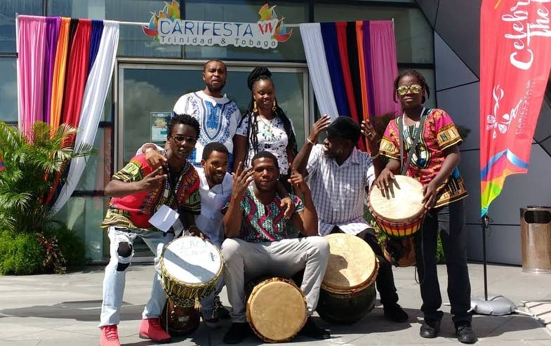 READY FOR THE ROADSHOW: Members of Blacks International from Laventille after auditioning for the Carifesta XIV Roadshow yesterday at National Academy for the Performing Arts, Port of Spain.