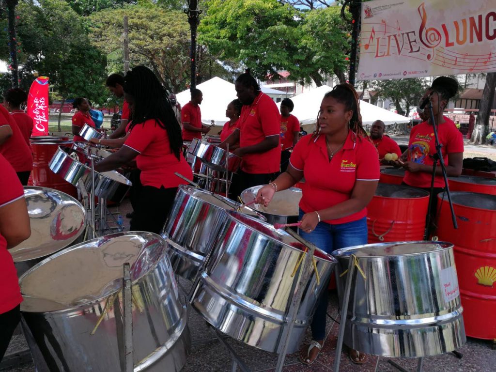Shell Invaders’ plays at the Live @ Lunch event on Friday at Woodford Square in Port of Spain.