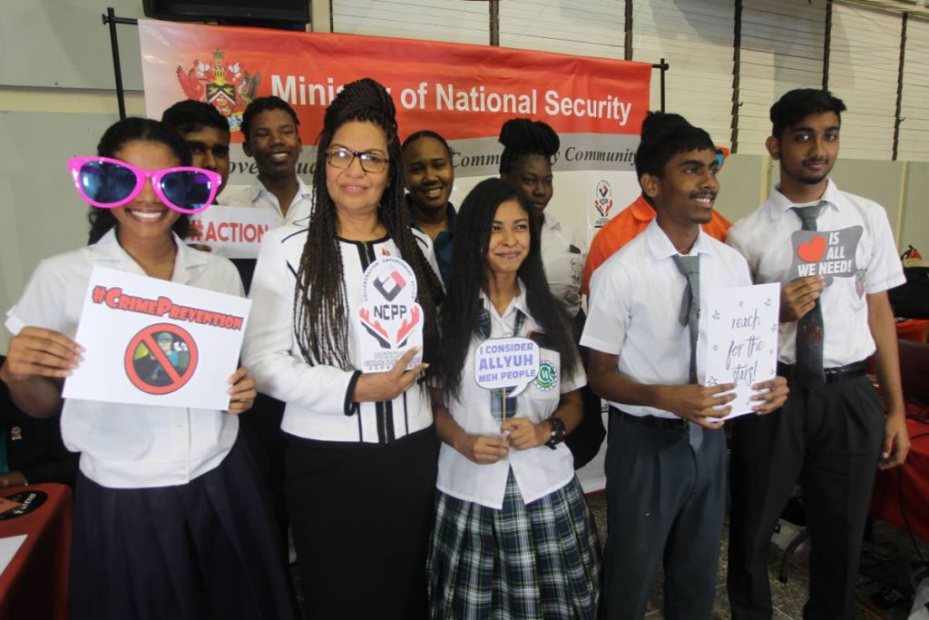 Parliamentary Secretary at the Ministry of National Security Glenda Jennings-Smith, at the national crime prevention programme, youth outreach engagement at Naparima College auditorium. Photo Lincoln Holder 