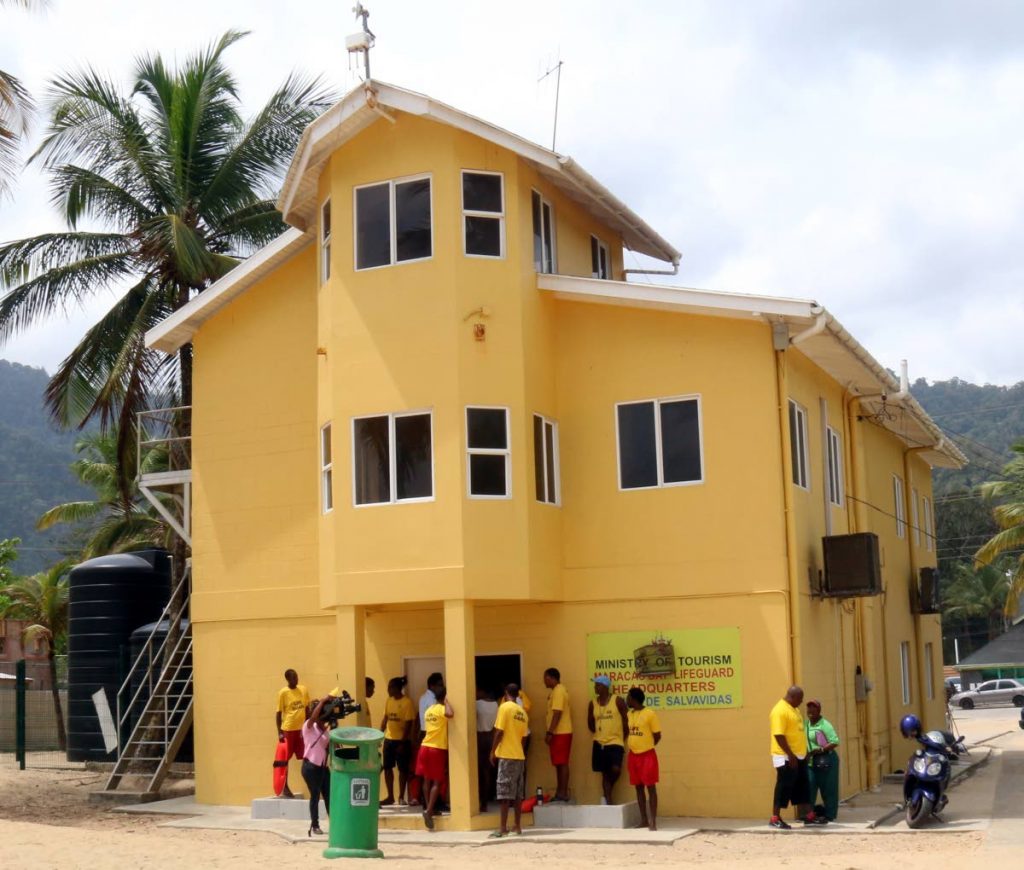 The lifeguard building at Maracas Beach