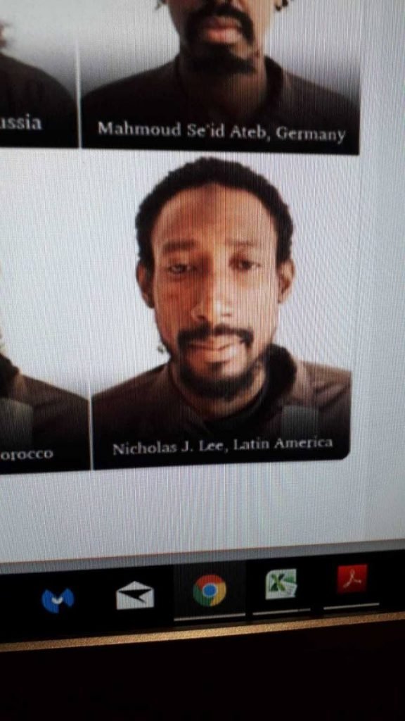 Trinidadian Nicholas Lee who is believed captured by anti-ISIS fighters in Syria.