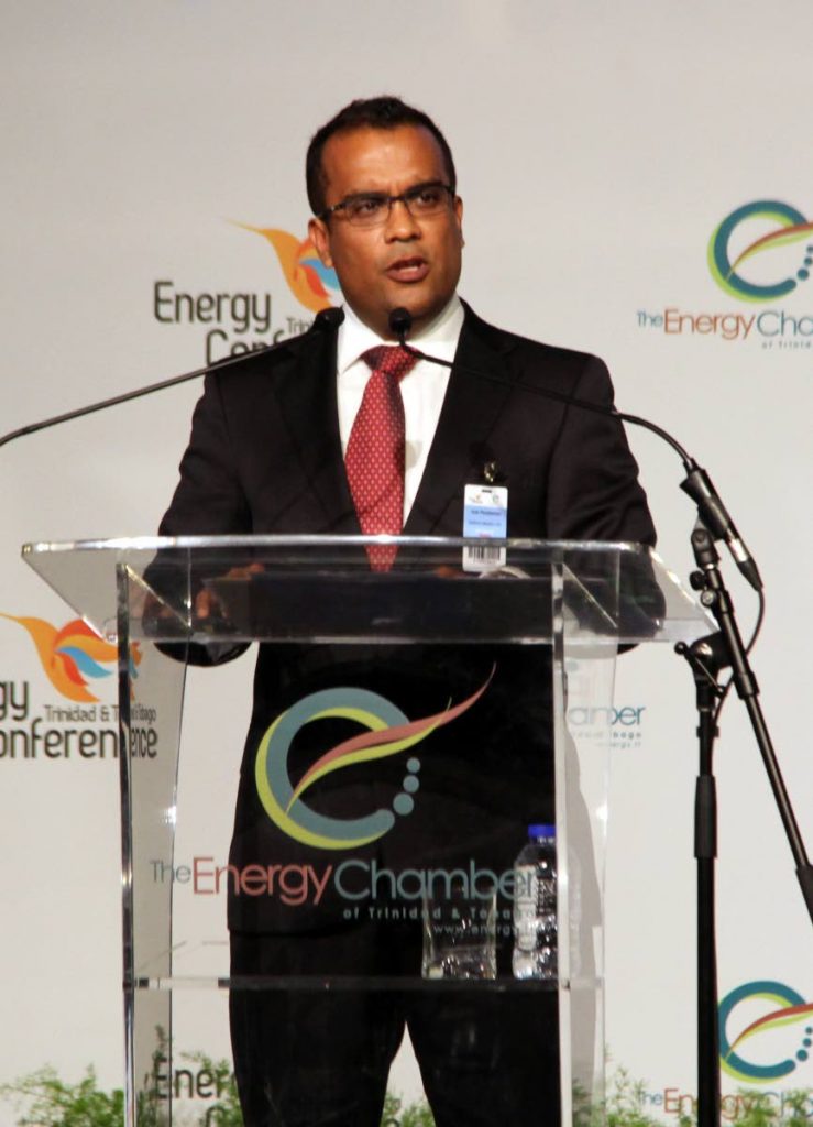 Joel Pemberton, CEO of De Novo Energy Ltd speaking yesterday at the Energy Conference at the Hyatt Regency in Port of Spain.