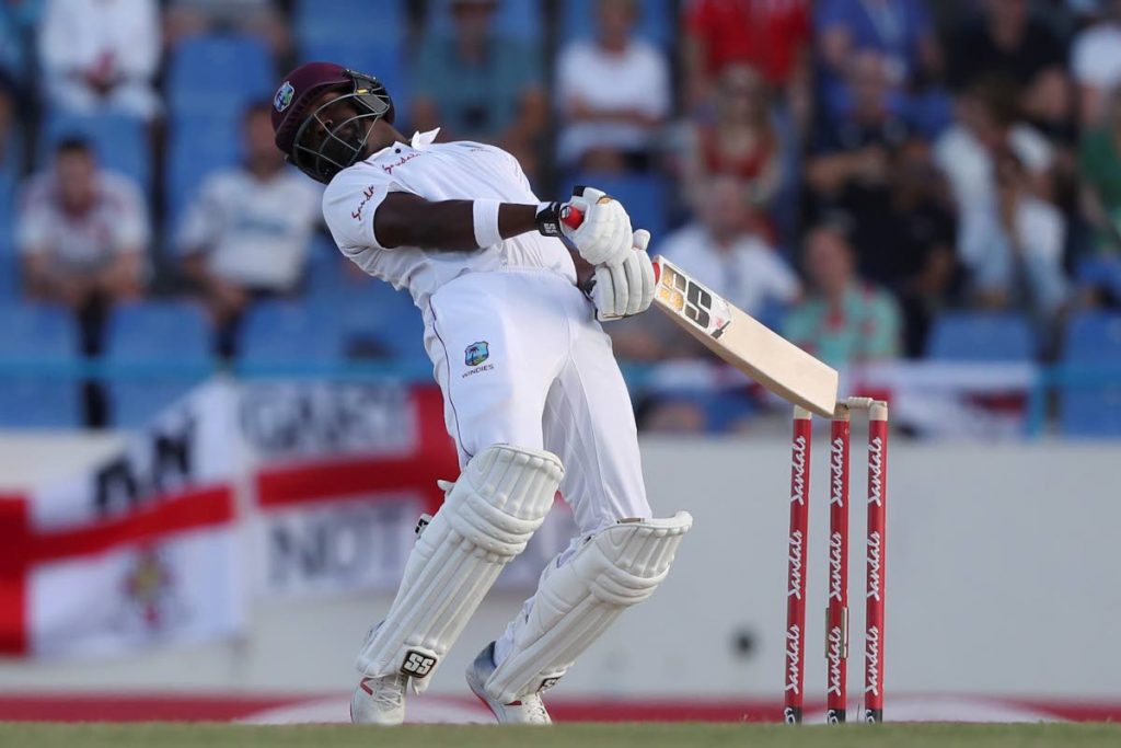West Indies batsman Darren Bravo sways away from a bouncer against England in the 2nd Test in Antigua. 