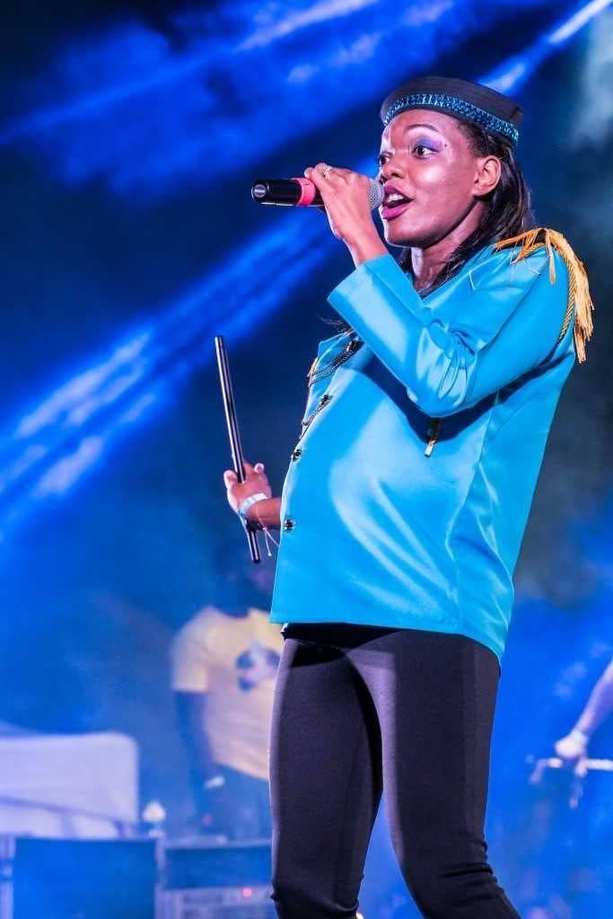 Curlissa “Soca Lissa” Charles-Mapp performs at Republic Bank’s annual staff calypso competition, Ruction, last Friday at the staff sports club in Barataria.