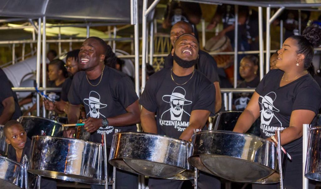 Katzenjammers Steel Orchestra members perform for the judges in the preliminary round of Panorama 2019.