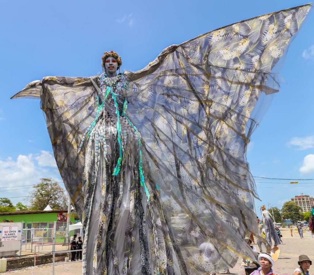 Shynel Brizan describes being a moko jumbie as a true spiritual experience. Photo by Jeff K Mayers