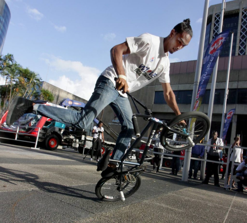 Visiting pro BMX riders awe Chaguanas North Sec Trinidad and